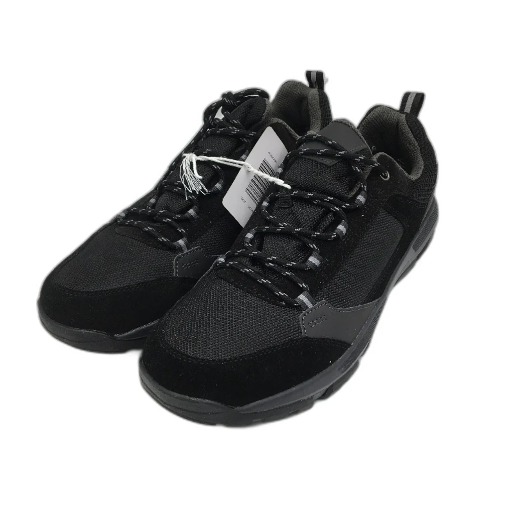 Crane Hiking Low Cut Leather Upper Lace Up Black Sneaker Shoes Mens Size 11 NEW