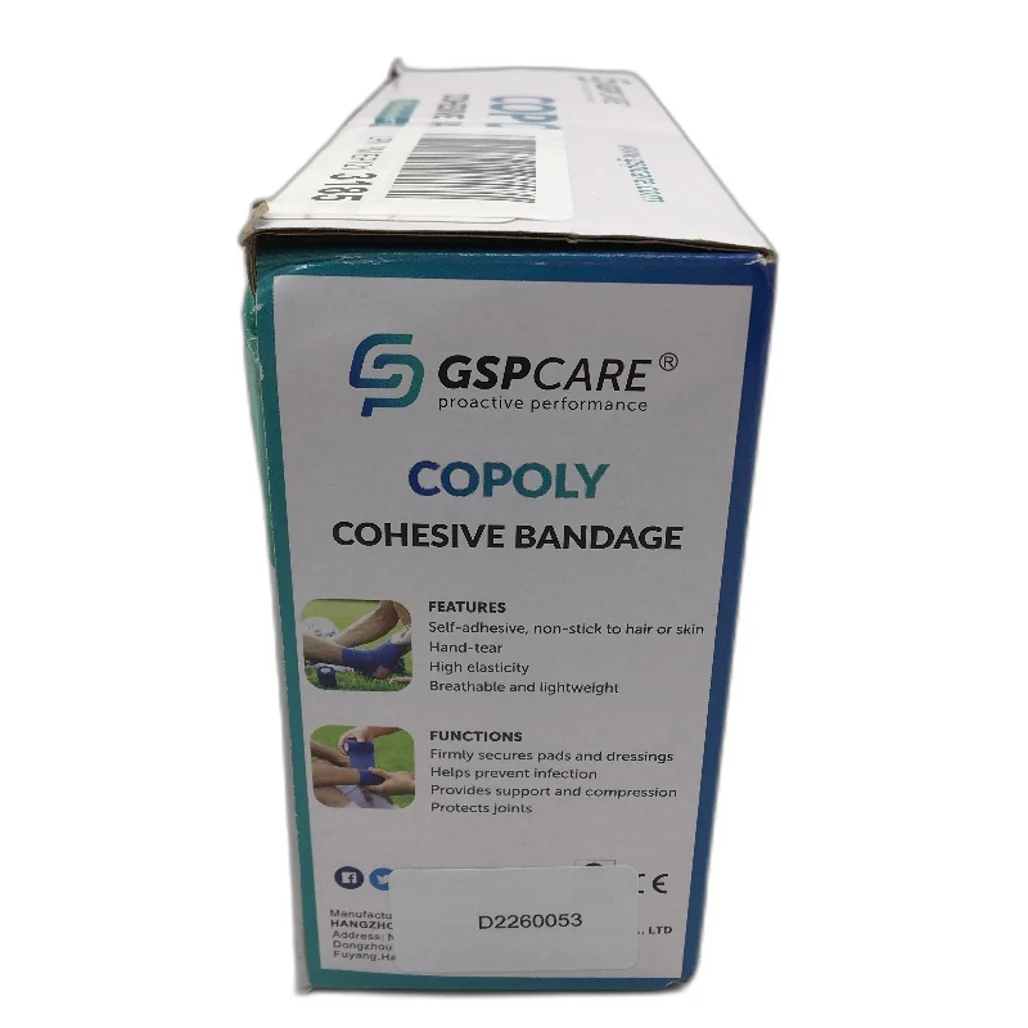 GSP Care 6 x Copoly Black Kinesiology Tape Cohesive Bandage Pack NEW - Image 3