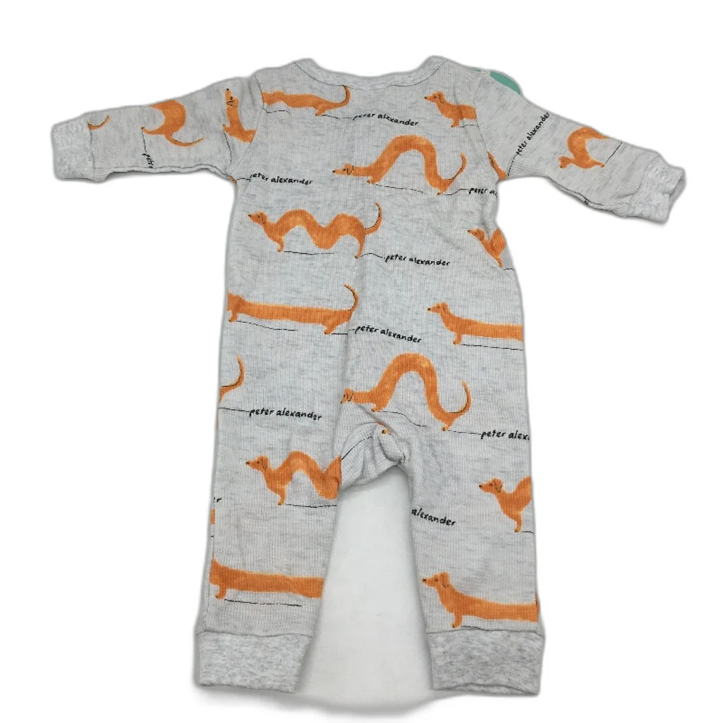 Peter Alexander Penny Pattern Grey Logo Onesie Baby Size 3-6 Months NEW - Image 2