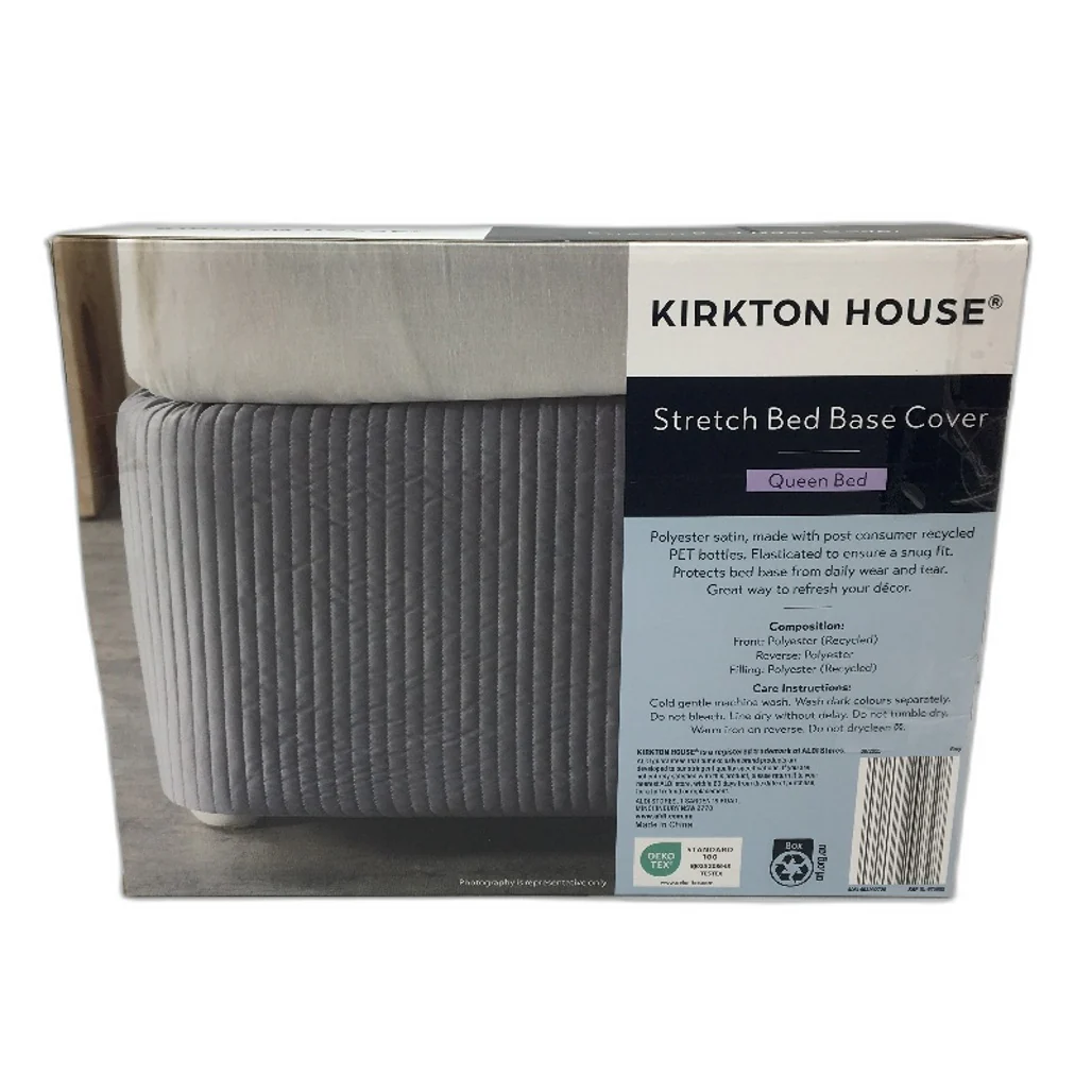 Kirkton House Silver Lined Stretchy Silky Bed Base Cover QUEEN - Image 2