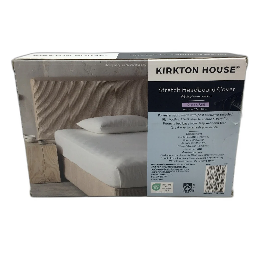 Kirkton House Gold Stretchy Silky Lined Headboard Cover QUEEN - Image 2
