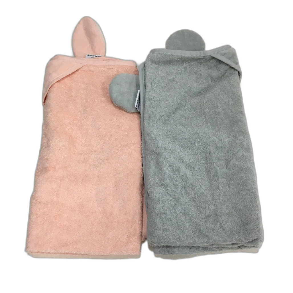 Kids By Kirkton House 2 Pack 100% Cotton Rabbit & Koala Soft Hooded Wrap Towels - Image 2