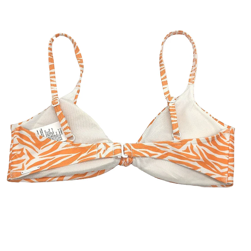 AllAboutEve Orange & White Padded Zebra Patterned Bikini Top Ladies Size 10 - Image 2
