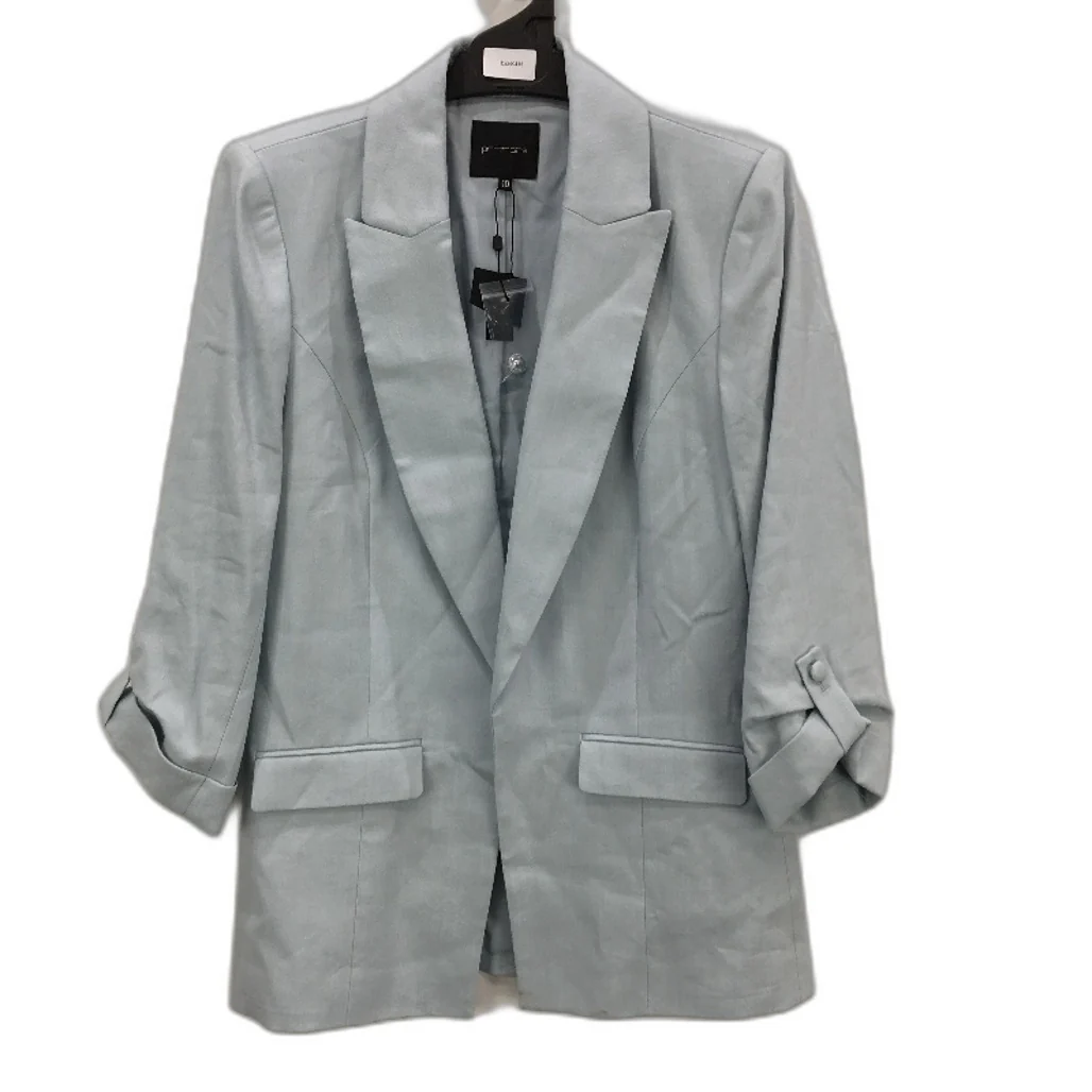 Portmans Skyway Blue Rolled Up Sleeve Linen Blend Blazer Ladies Size 10 NEW
