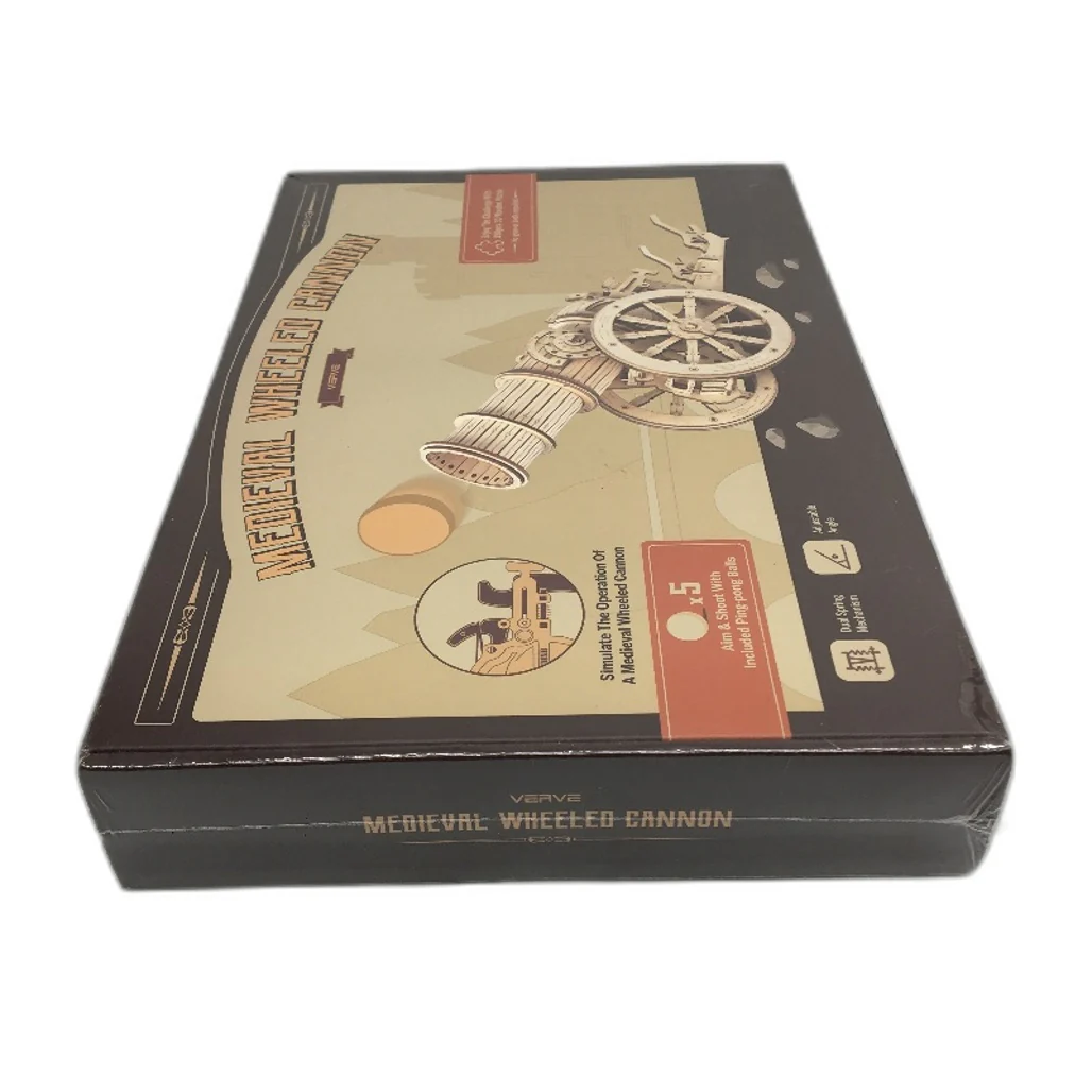 Verve 158 Piece Medieval Wheeled Cannon 3D Wooden Puzzle Ages 14+ NEW - Image 4