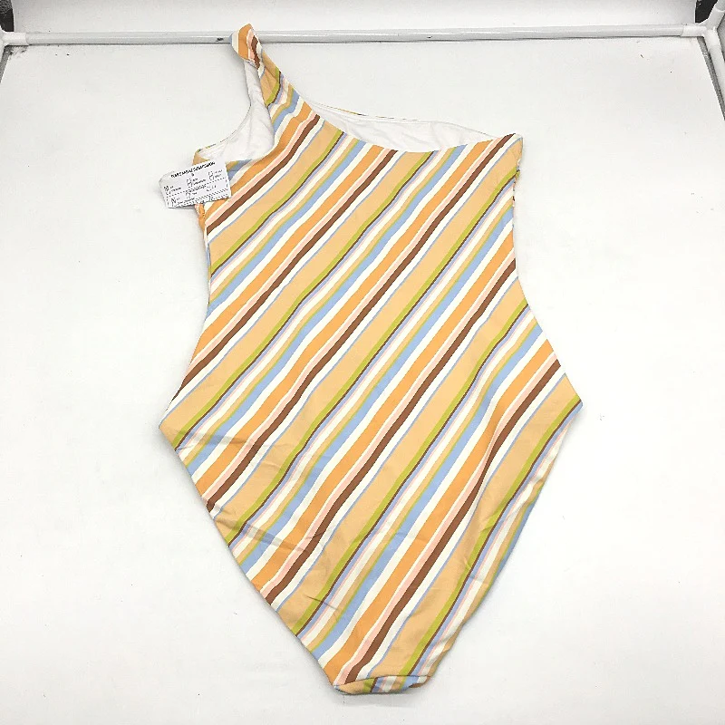 Myer Multicoloured Striped One-Shoulder One Piece Swimsuit Ladies Size 10 - Image 2