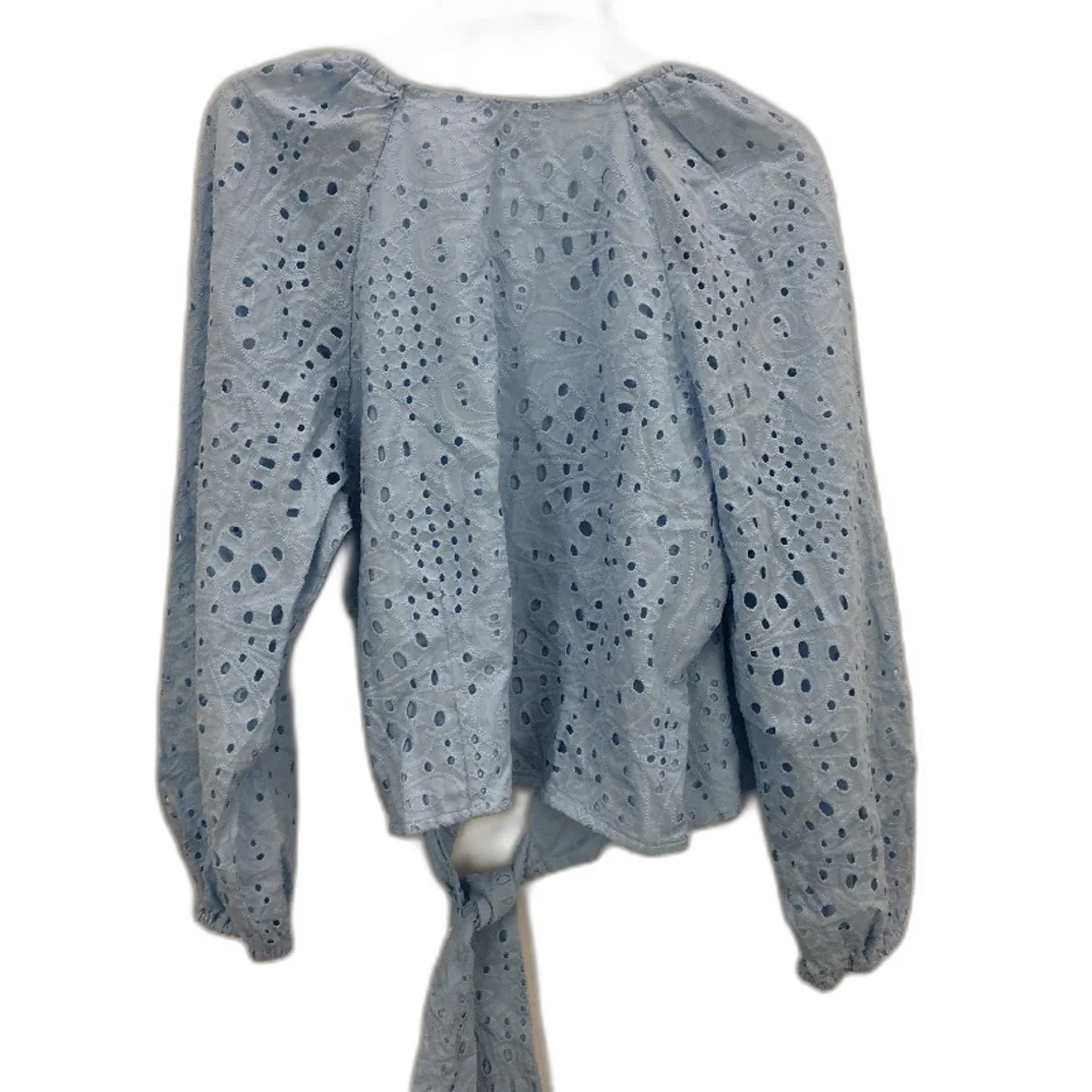 Just Jeans Willow Breeze Blue Side Tie Wrap Top Ladies Size AU 12 NEW - Image 2