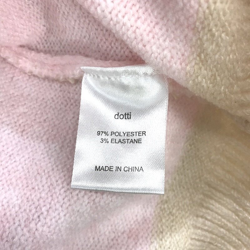 Dotti Avery Crew Neck Fluffy Knit Pink Cream Stripe Sweater Ladies Sz Medium NEW - Image 4
