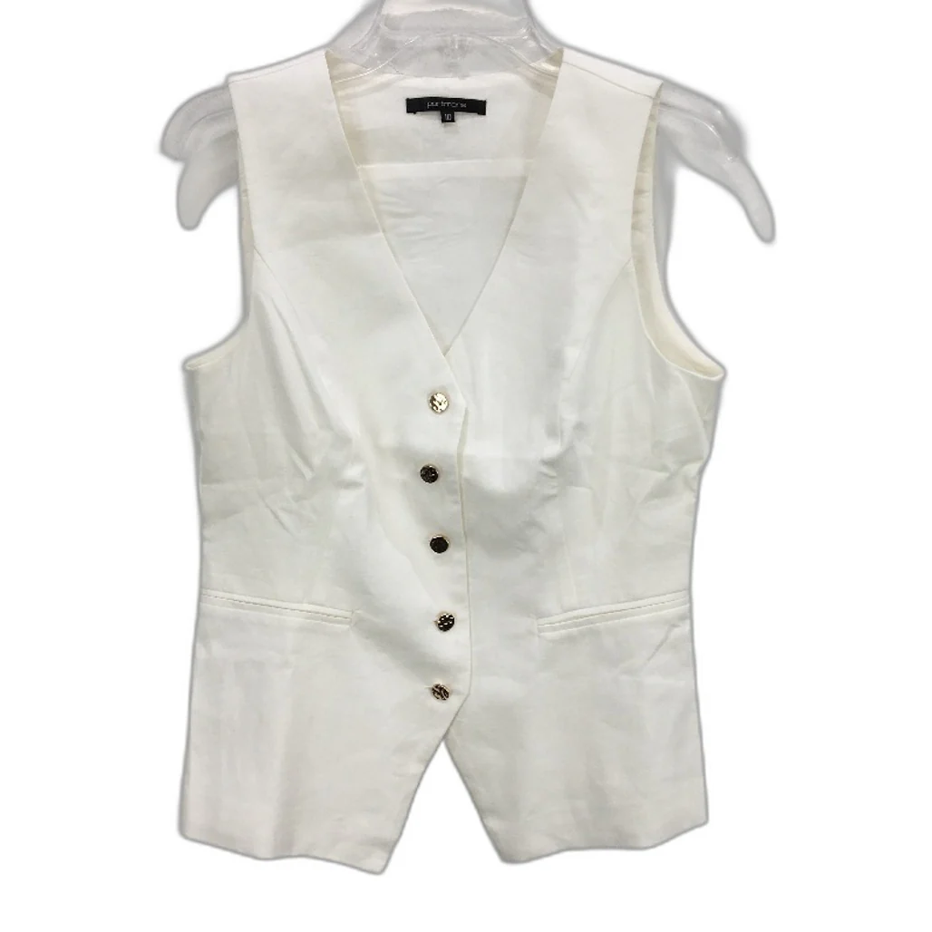 Portmans Olivia Linen Blend White Vest Ladies Size AU 10 NEW