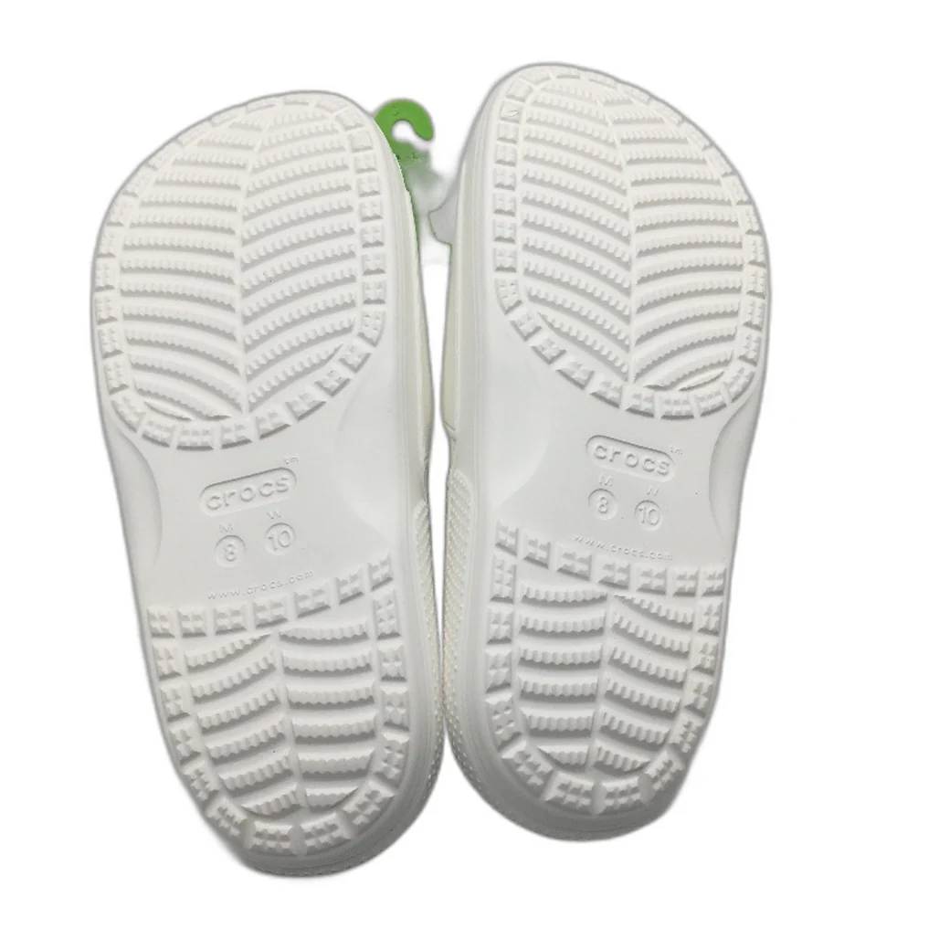 Crocs Iconic Comfort White Classic Slide Sandals Unisex US Size M8 W10 NEW - Image 7