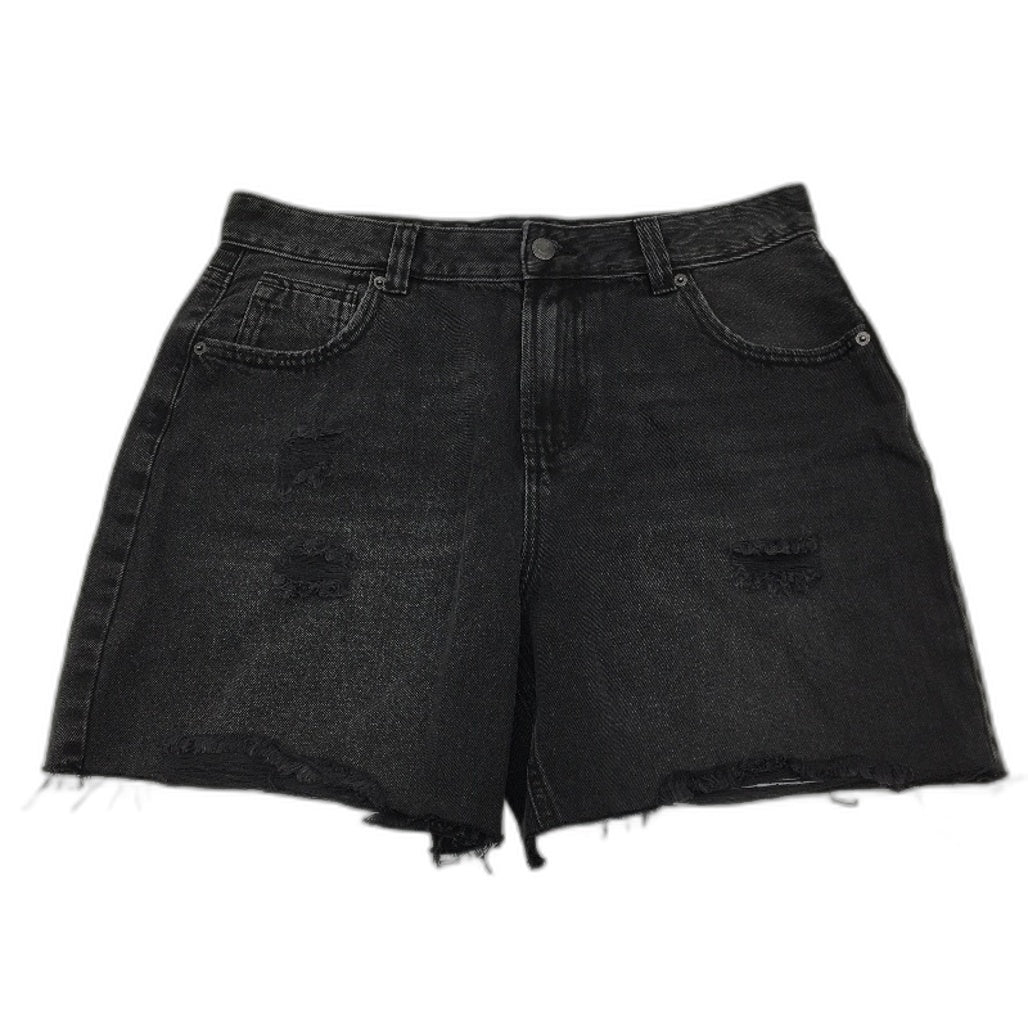 Jay Jays Casey Bermuda Gravel Black Ripped Denim Shorts Ladies Size AU 6 NEW