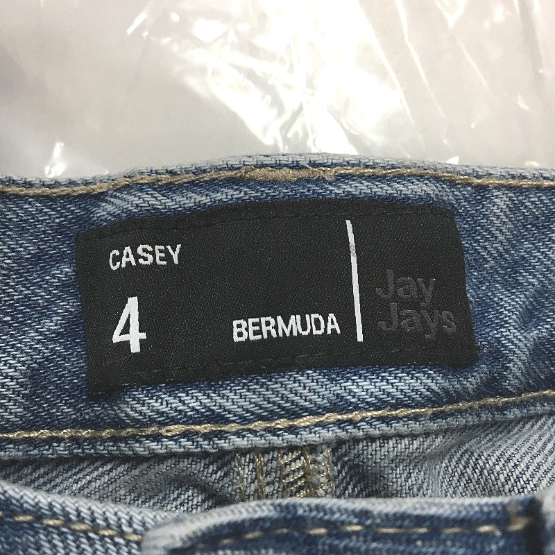 Jay Jays Casey Bermuda Mid Wash Blue Ripped Denim Shorts Ladies Size AU 4 NEW - Image 4