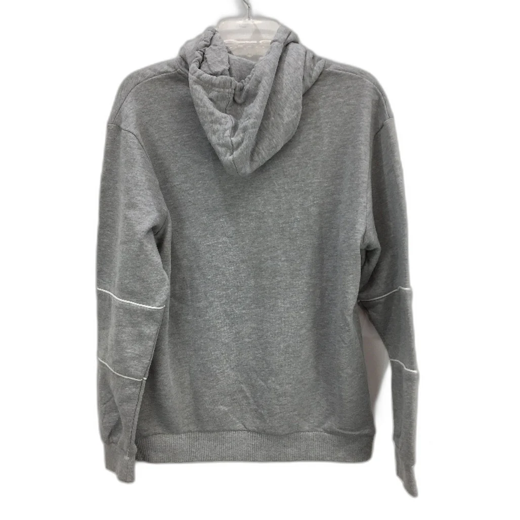 FILA Grey Fleece Lined Hooded Jumper Hoodie With Front Pockets Unisex Size S - Image 2