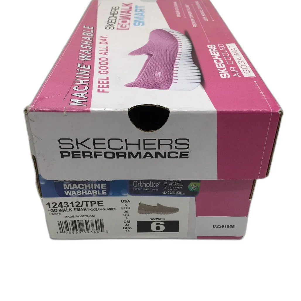 Skechers Ortholite Silver Flek Go Walk Smart Slip On Shoes Ladies US6 EUR 36 NEW - Image 7