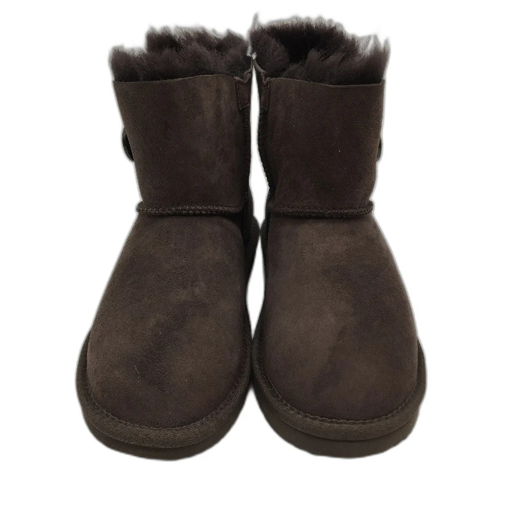 UGG Outback Australian Sheepskin Chocolate Mini Button Boot Unisex M5 L6 NEW - Image 2