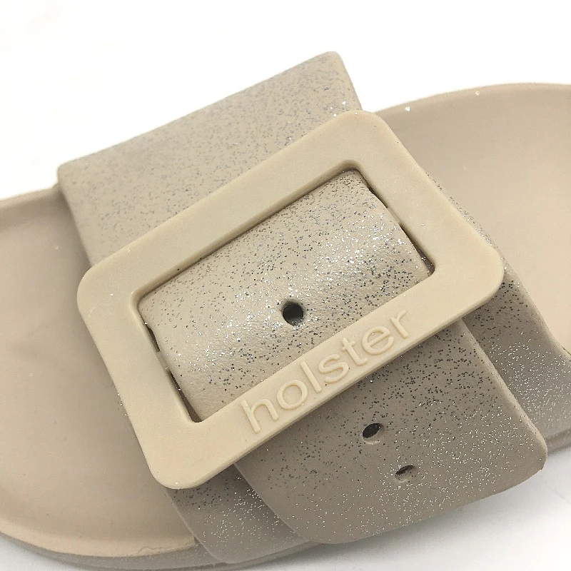 Holster Australia Sand Beige Solace Buckle Glitter Slide Ladies AU 10 EU 41 NEW - Image 3