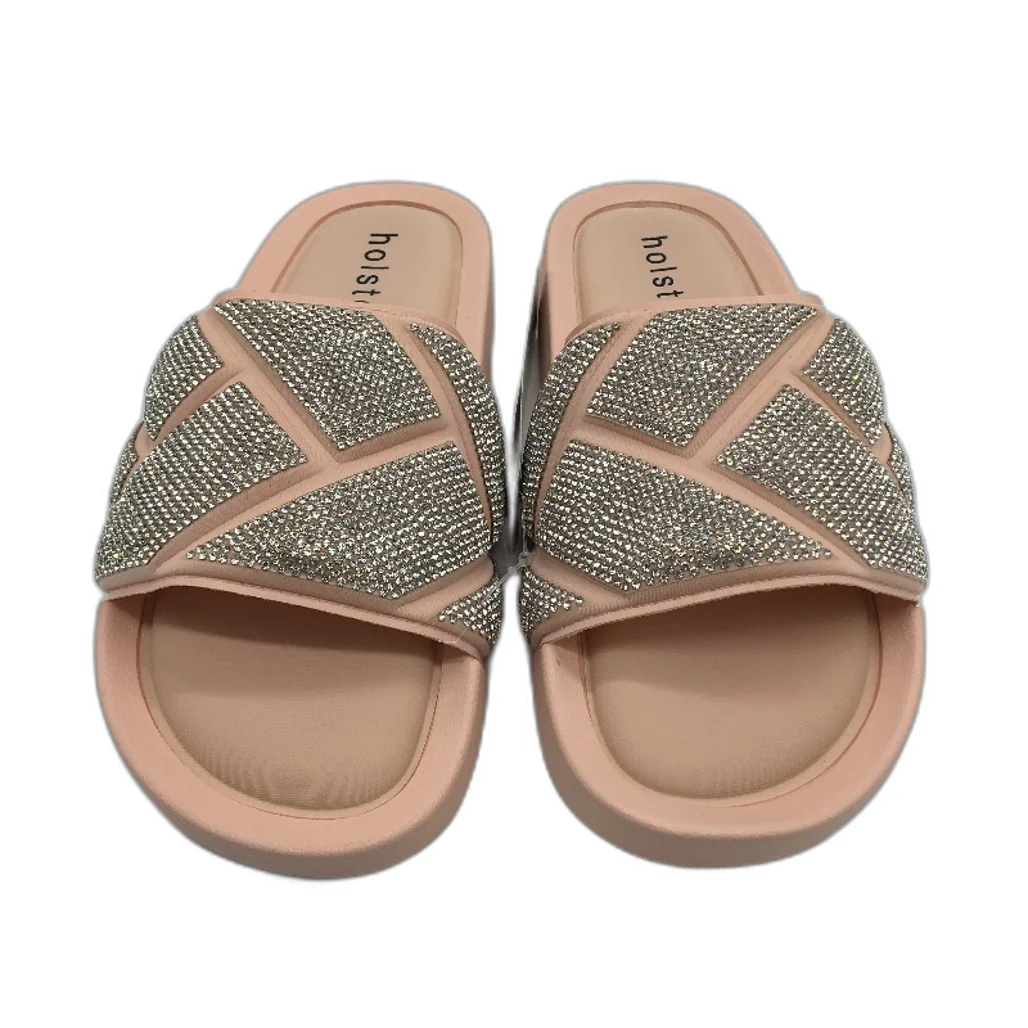 Holster Australia Sooth Rose Blush Glitter Detail Slides Ladies AU 7 EU 38 NEW - Image 2