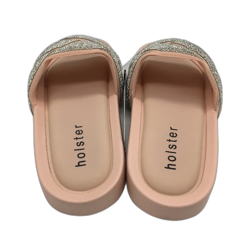 Holster Australia Sooth Rose Blush Glitter Detail Slides Ladies AU 7 EU 38 NEW - Image 4