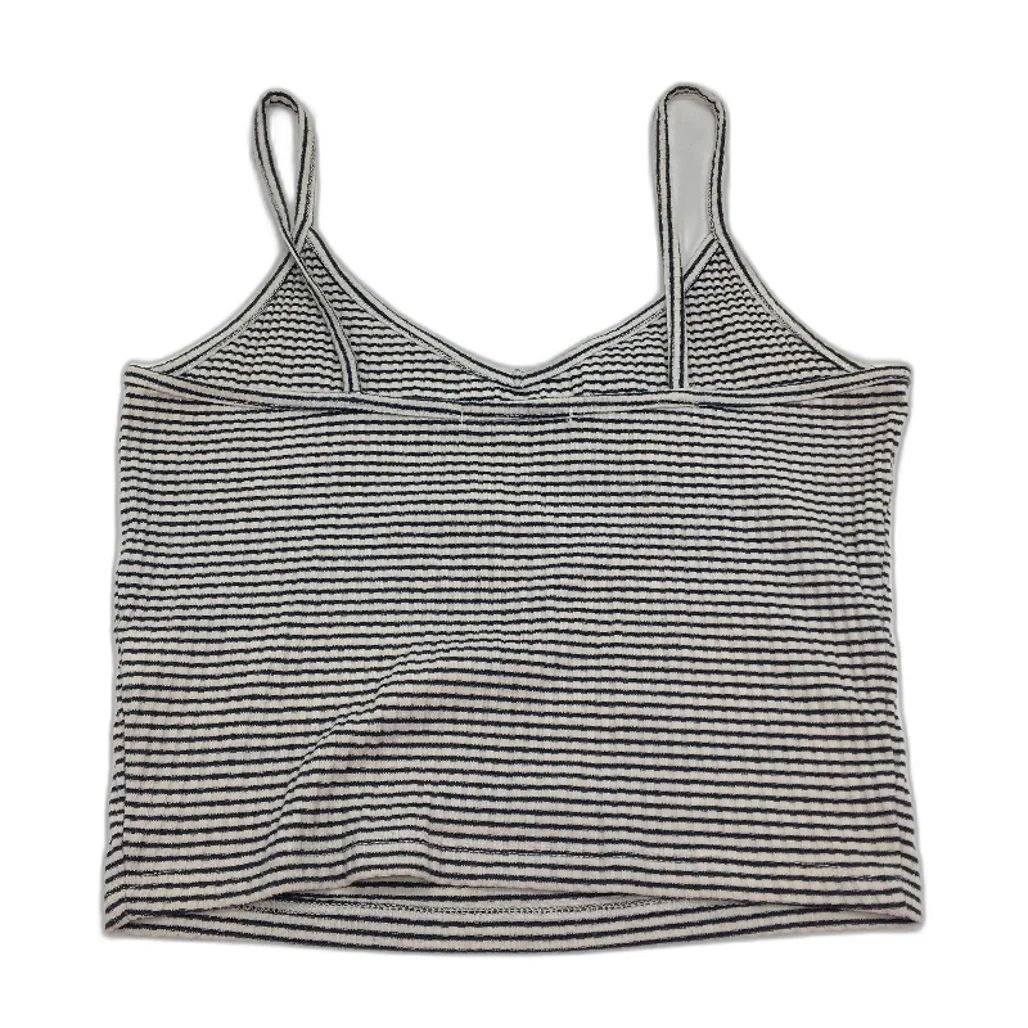 Sportsgirl Ribbed Black White Stripe Spaghetti Strap Crop Top Ladies Size Small - Image 2