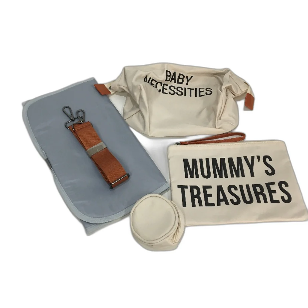 Mummy Diaper Bag With Pouches Pad & Adjustable Straps Large Capacity Beige NEW - Image 5