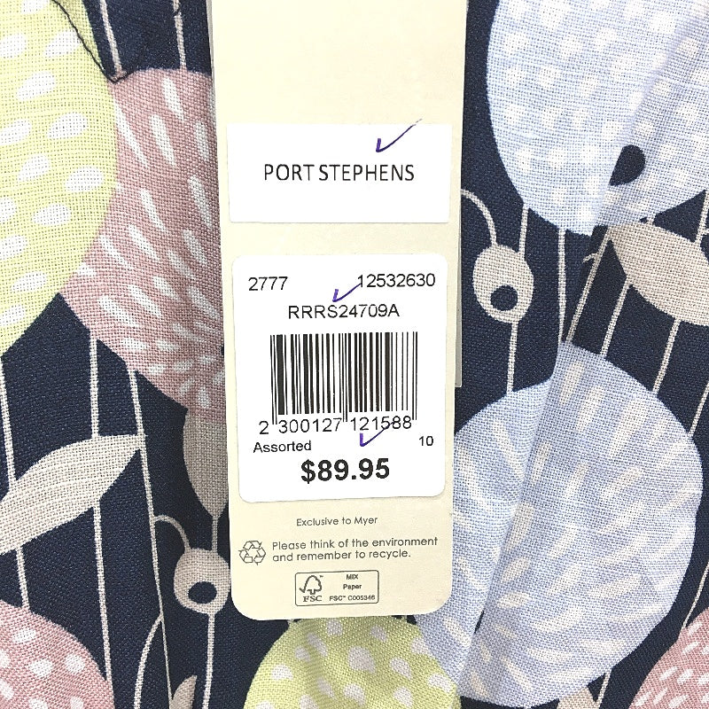 Regatta Myer European Linen Blend Navy Colourful Dress Ladies Size 10 NEW - Image 3