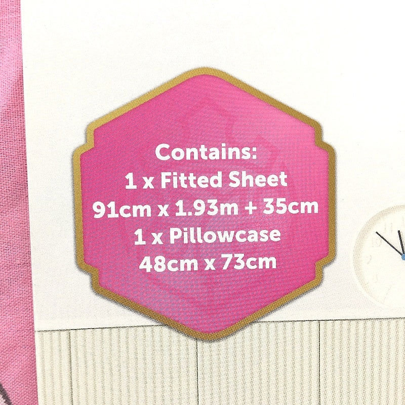 Disney Princess 100% Cotton Bright Pink Fitted Sheet Combo SINGLE Bed NEW - Image 3