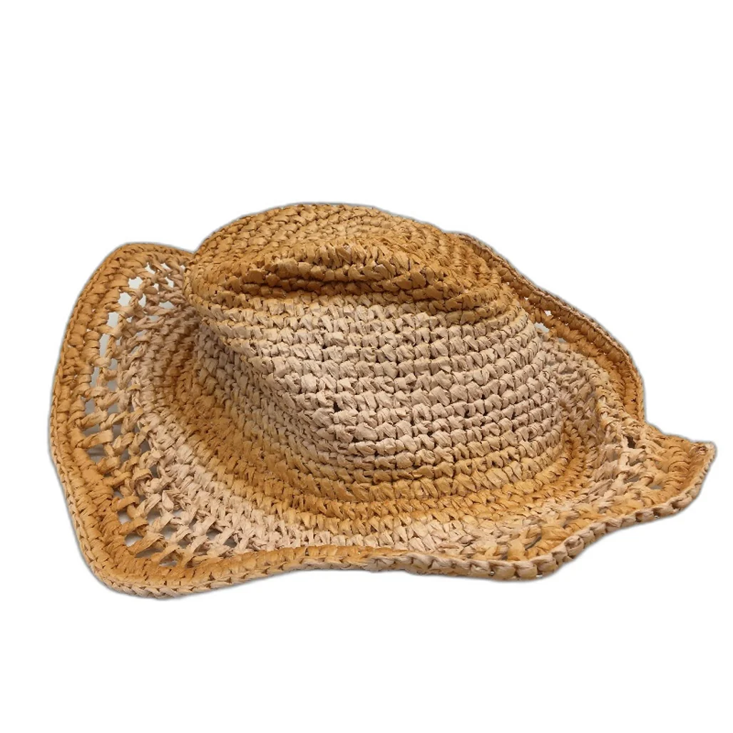 Subtitled North Straw Paper Woven Beach Bucket Hat Tie Dye Orange One Size NEW