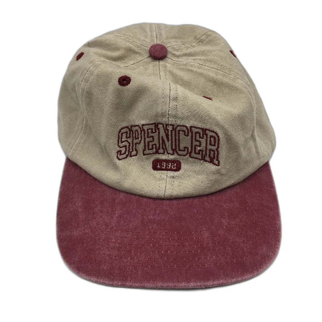 Spencer Project 1992 Vintage Style Cotton Cap Unisex One Size Red & Khaki NEW - Image 2