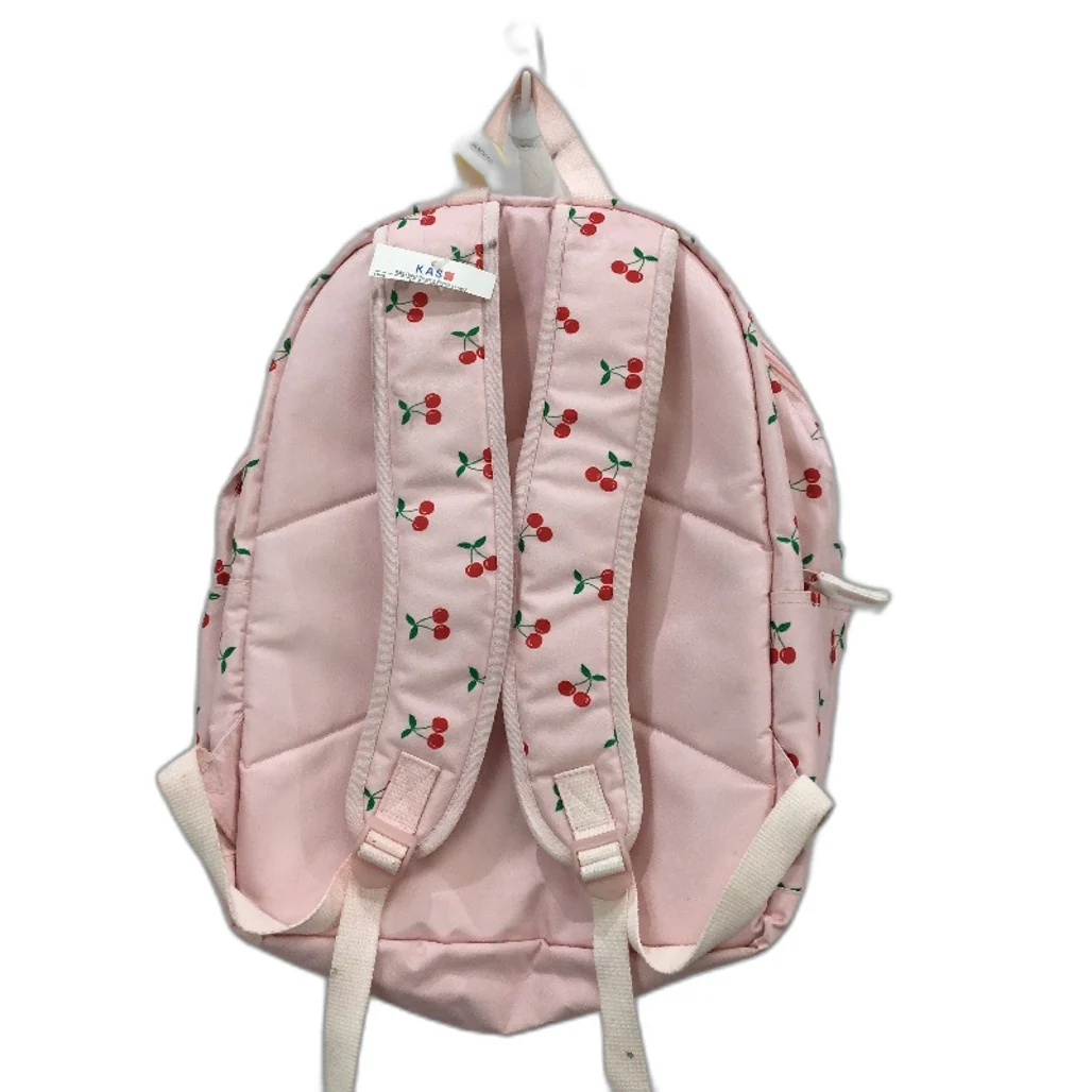 Travelway Pink & Red Cherrys Multi Compartment Youth School Backpack NEW - Image 2