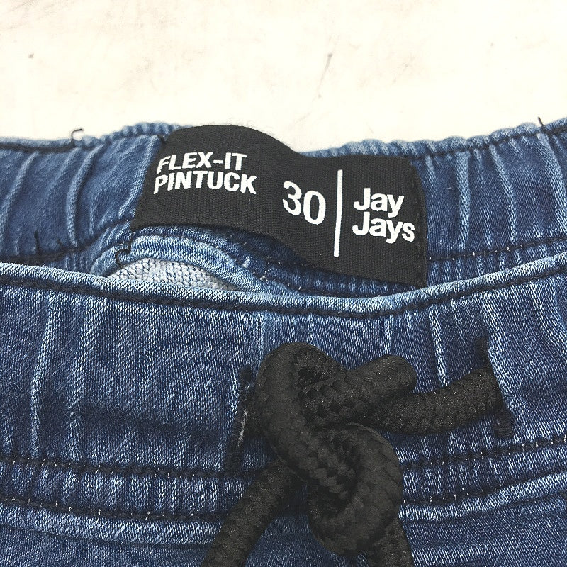 Jay Jays Flex-It Jerry Pintuck Mid Wash Blue Denim Shorts Mens Size 30 NEW - Image 3