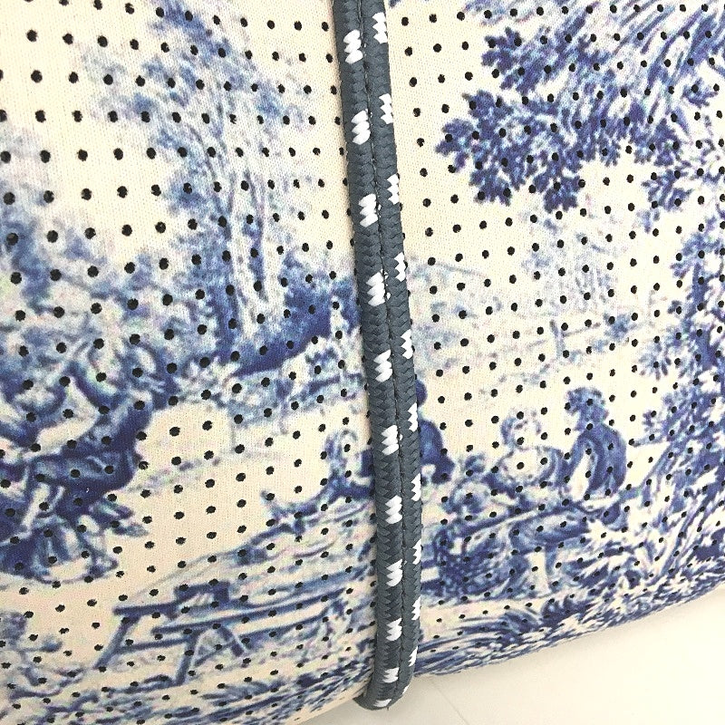 Parfait Ce Cabas Neoprene Blue Beach Tote Bag & Matching Make Up Purse NEW - Image 4
