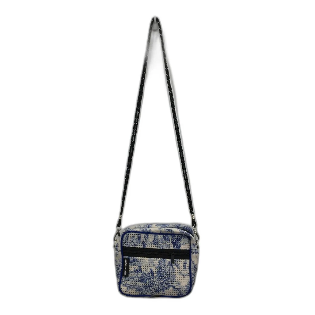 Parfait Ce Cabas Neoprene Blue Vintage Print Multi-use Zip Up Shoulder Bag NEW - Image 2