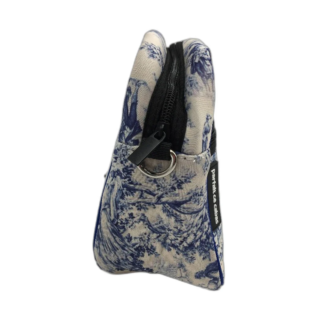 Parfait Ce Cabas Neoprene Blue Vintage Print Multi-use Zip Up Shoulder Bag NEW - Image 4