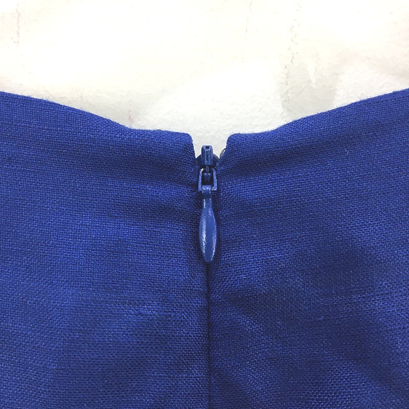 Basque Euro Linen Blend Cobalt Lightweight Dress W/ Pockets Ladies Size 10 NEW - Image 3