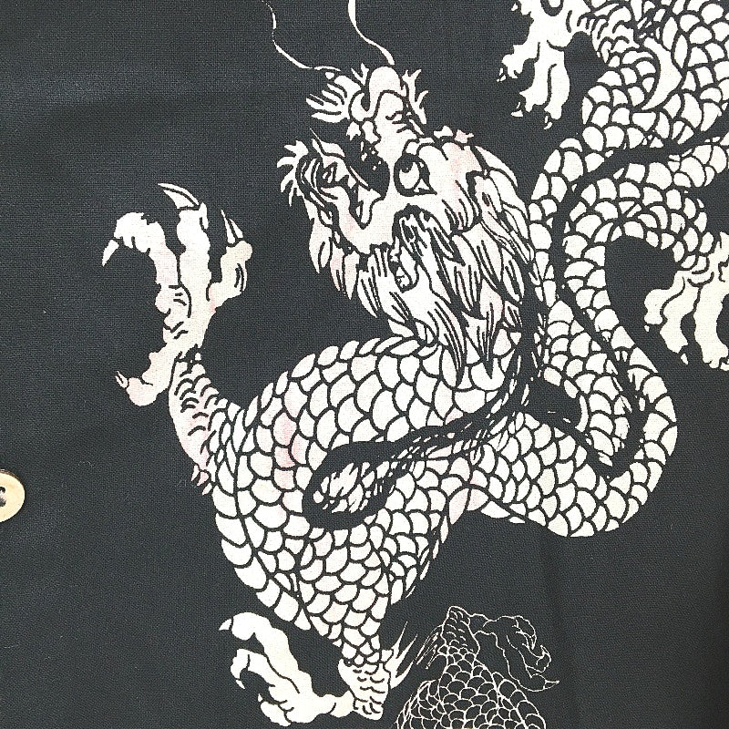 Insight Black Dragon Print Casual Resort Light Short Sleeve Shirt Size M NEW - Image 4