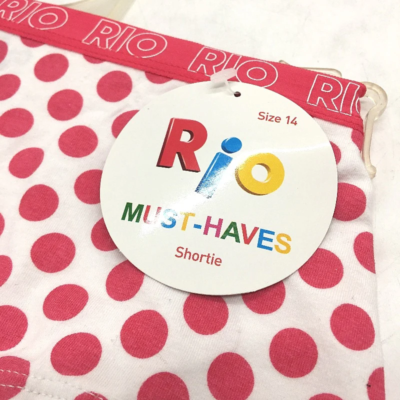 7 Pairs Rio Must Haves White & Pink Polka Dot Shortie Underwear Ladies Sz 14 NEW - Image 4