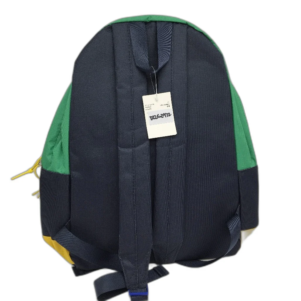 Navy Green Red & Yellow 14.5L Junior Classic Lightweight Backpack 40cm NEW - Image 2