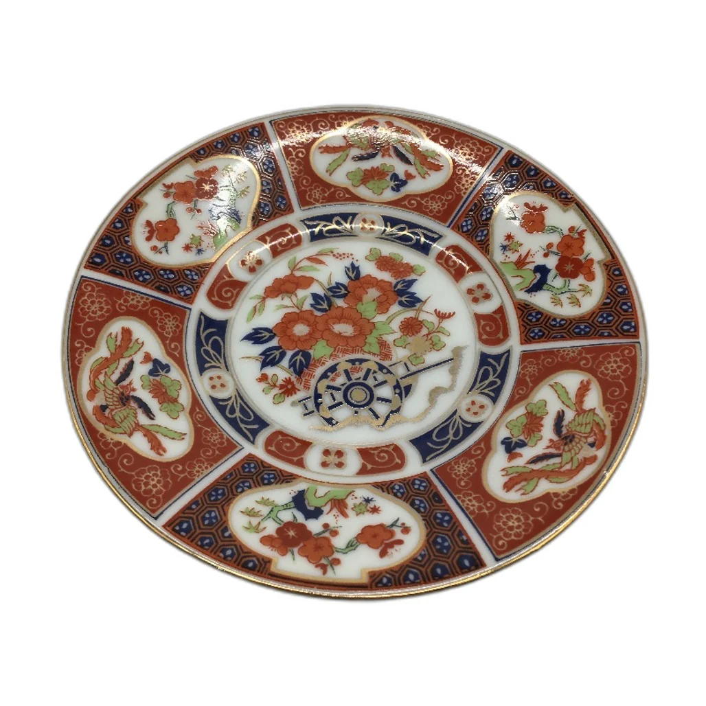COLLECTABLE Set of 6 Mini 11cm Red & Gold Colourful Made In Japan Saucer Plates - Image 3