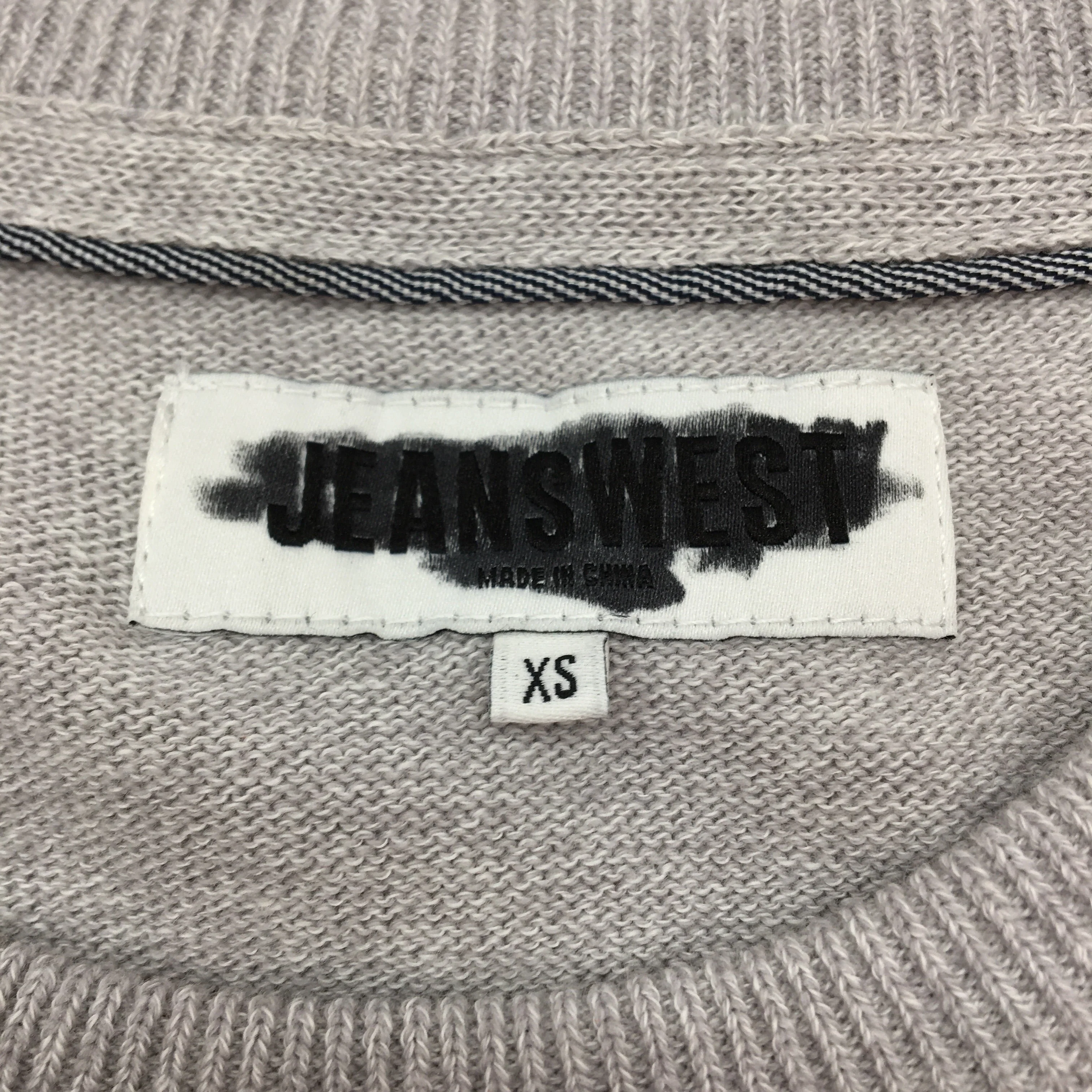 Jeanswest Fairfield Stripe Grey Cotton Crew Knit Sweater Mens Size XS NEW - Image 4