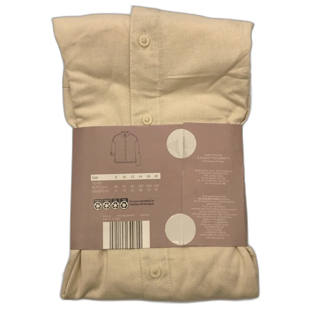 Serra Light And Cool Linen Blend Cream Cuff Sleeve Shirt Ladies NEW - Image 23