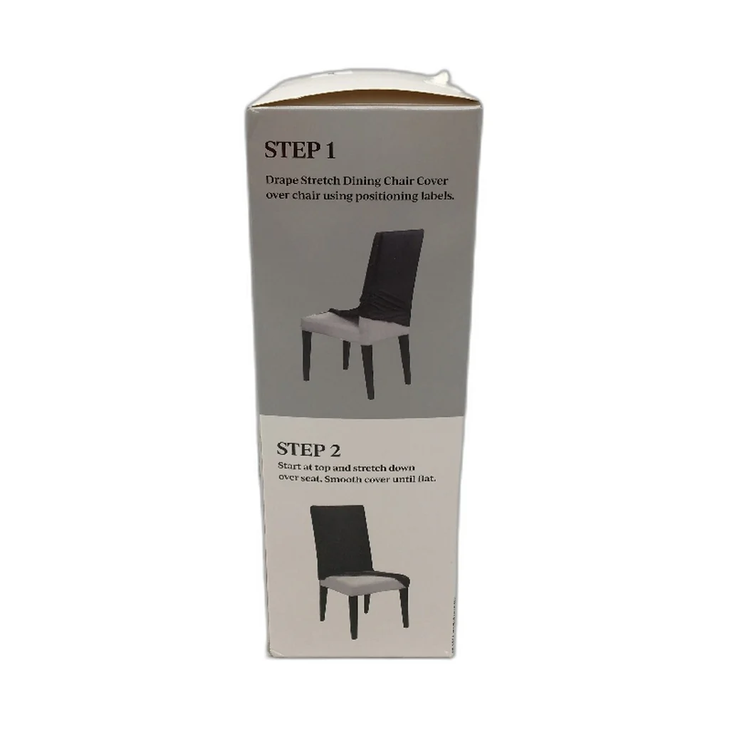 Peppertree Home 2 Pack Cream Stretch Corduroy Ribbed Dining Chair Cover NEW - Image 3