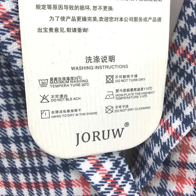 Joruw Red Blue Check Button Up 100% Cotton Fully Lined Blazer Ladies Size M NEW - Image 4