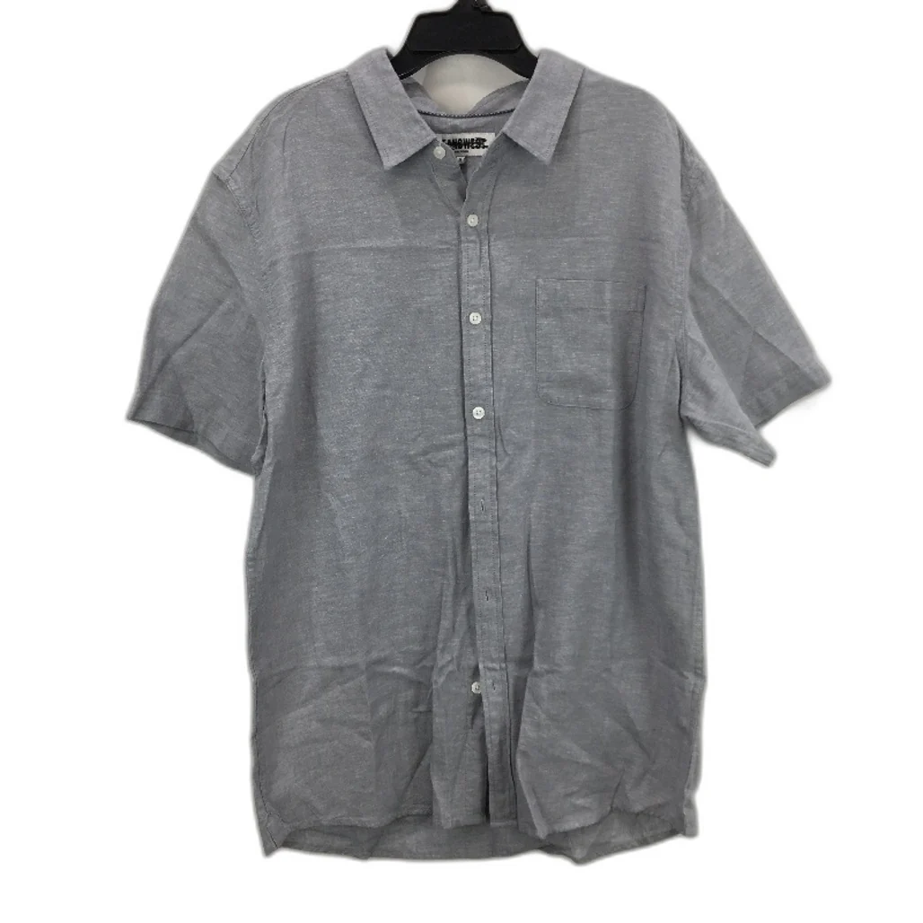 Jeanswest 2 Pack Navy And Silver Cotton Blend S/S Casual Shirts Mens Size M NEW - Image 2