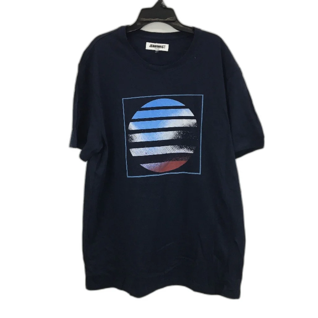 Jeanswest 2 Piece Navy Blue Printed 100% Cotton Casual T-Shirts Mens Size L NEW - Image 3