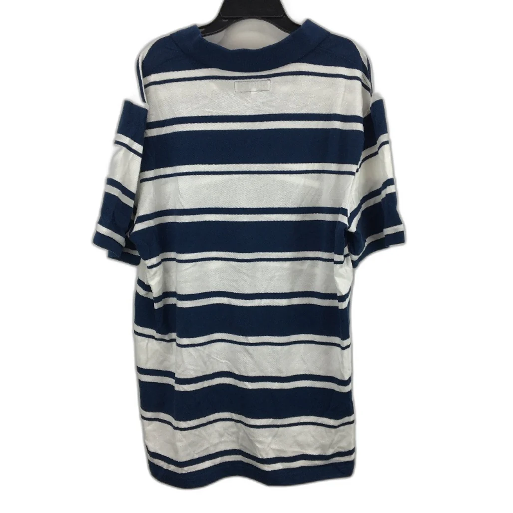 Jeanswest 2 Pack Blue Striped Knit 100% Cotton Casual Polo Shirts Mens Sz L NEW - Image 5