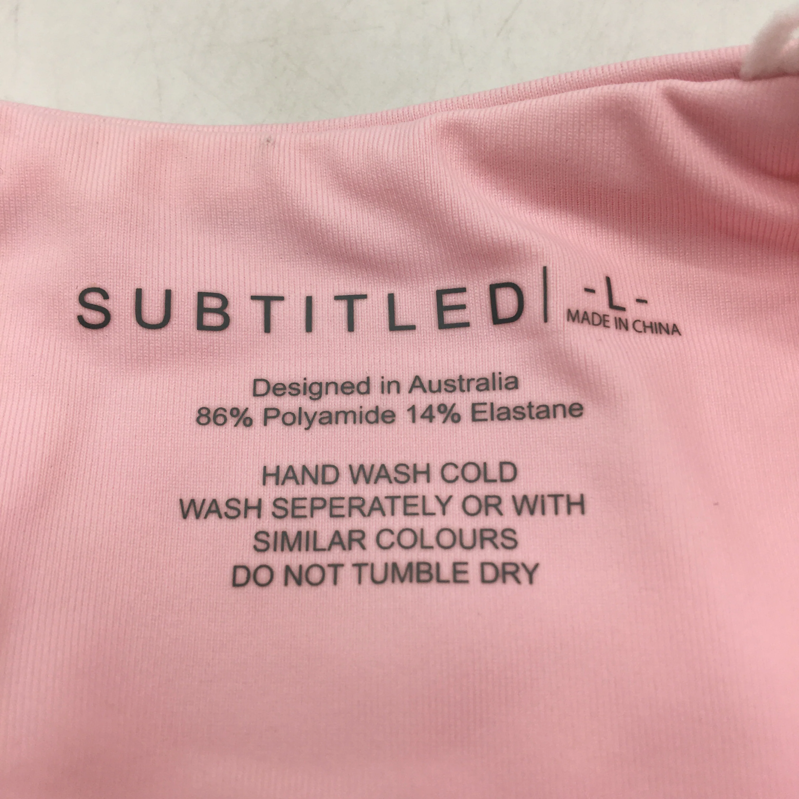 Subtitled Baby Pink Skimpy G-String Swim Bikini Bottom String Ladies Size L NEW - Image 4