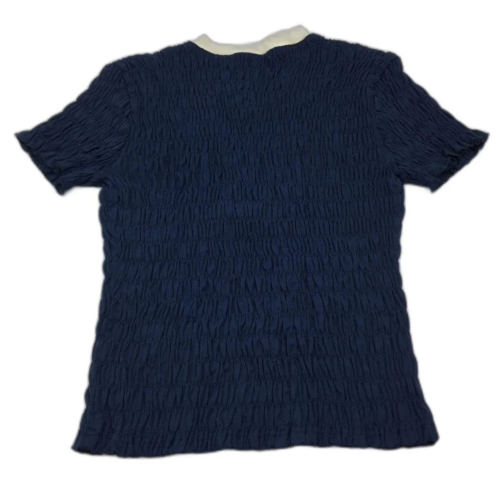 Lioness Scrunged Spectate Indigo V Neck Contrast Top Ladies Size Medium NEW - Image 2