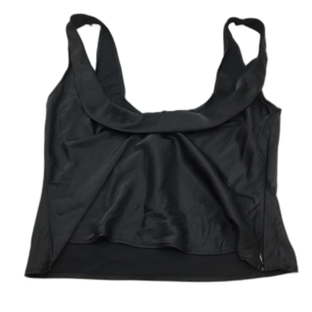 Lioness Delilah Low Cowl Bias Cut Ink Black Satin Top Ladies Size Medium NEW