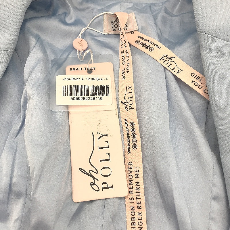 NEW Oh Polly button blazer dress Pastel Blue Ladies size 4 - Image 7