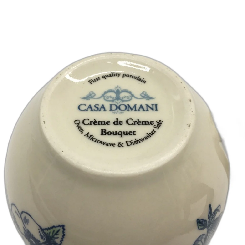 Casa Domani Creme de Creme Boquet Blue Floral 2 Setting Tea Pot & Creamer Set - Image 6